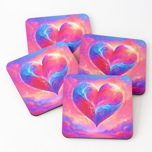 Item preview, Melodic Heart: Pink Blue Red Design designed and sold by Health And Fitness Posts e-Store.
