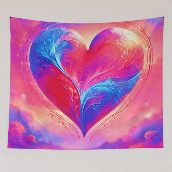 Item preview, Melodic Heart: Pink Blue Red Design designed and sold by Health And Fitness Posts e-Store.