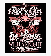 In love with a firefighter firefighter girl Photographic Print