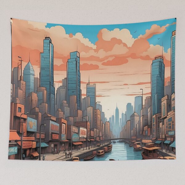 Item preview, Wilight Harmony Serenity in Urban Canals designed and sold by ArtComixHaven.