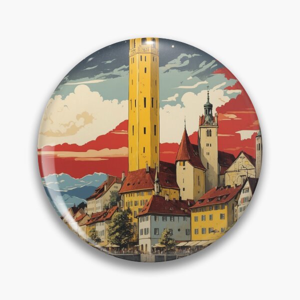 Item preview, Lindau Germany Starry Night Vintage Travel Poster Art designed and sold by TravelersGems.