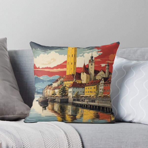 Item preview, Lindau Germany Starry Night Vintage Travel Poster Art designed and sold by TravelersGems.