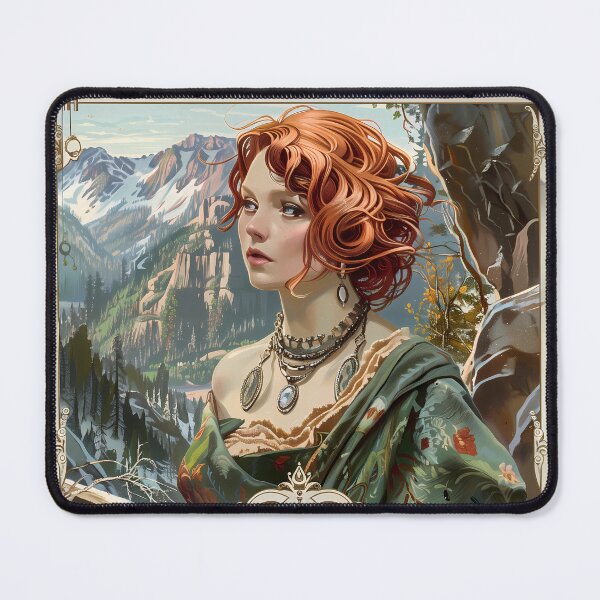 Item preview, Elegant Wilderness: Art Nouveau Inspired Jewelry Ad with Majestic Canyon Backdrop designed and sold by David Balzen.