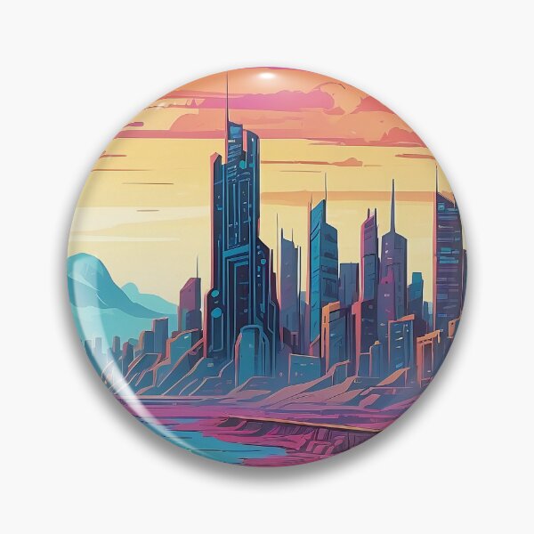 Item preview, Crimson Dusk in Neon Cityscape Dreams designed and sold by ArtComixHaven.