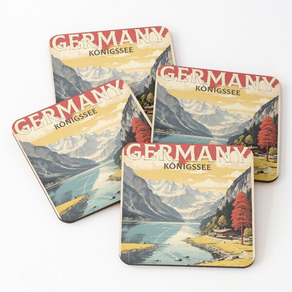 Item preview, King's Lake Konigssee Germany Vintage Travel Poster designed and sold by TravelersGems.
