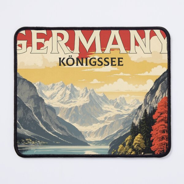 Item preview, King's Lake Konigssee Germany Vintage Travel Poster designed and sold by TravelersGems.