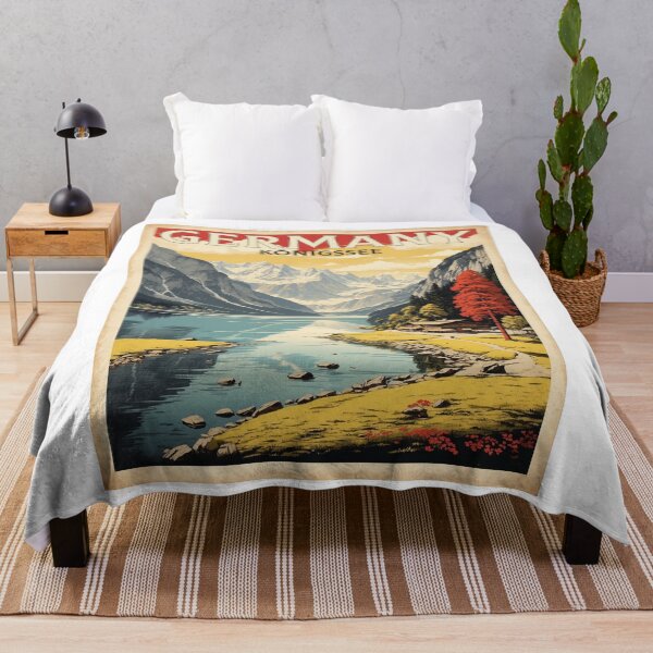 Item preview, King's Lake Konigssee Germany Vintage Travel Poster designed and sold by TravelersGems.