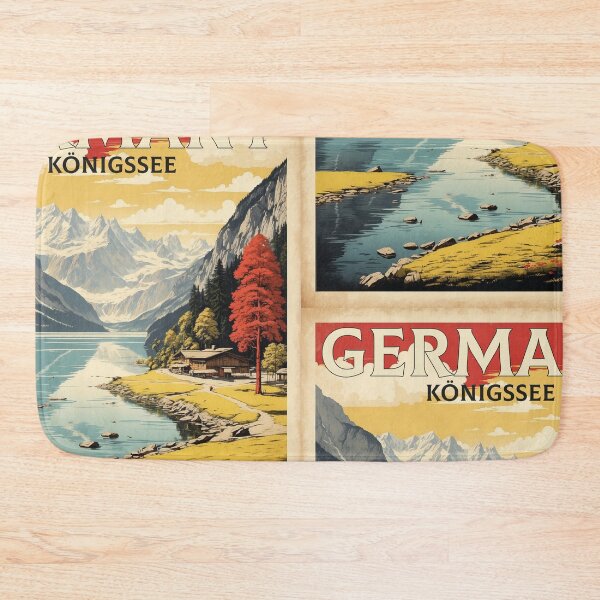 Item preview, King's Lake Konigssee Germany Vintage Travel Poster designed and sold by TravelersGems.