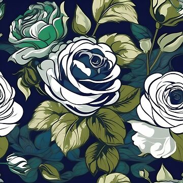 Artwork thumbnail, Baroque Inspired White Roses by DesignsByPrnces
