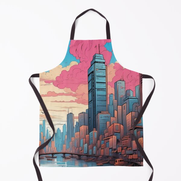 Item preview, Sunset Hues over Technicolor Urban Dreamscape designed and sold by ArtComixHaven.
