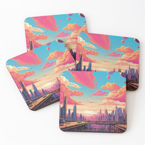 Item preview, Vibrant Metropolis at Dusk: Urban Fantasy Skyline designed and sold by ArtComixHaven.
