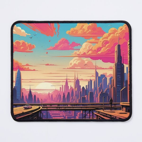 Item preview, Vibrant Metropolis at Dusk: Urban Fantasy Skyline designed and sold by ArtComixHaven.