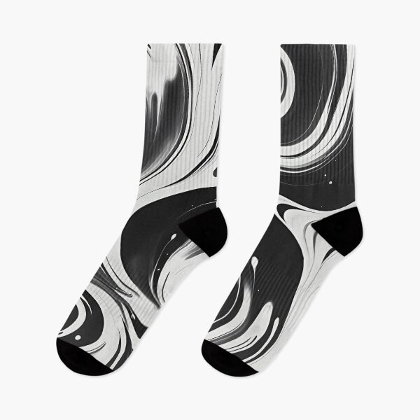 Item preview, Ink Swirls Acrylic Paint Swirls Black and White designed and sold by ObsidianDaz.