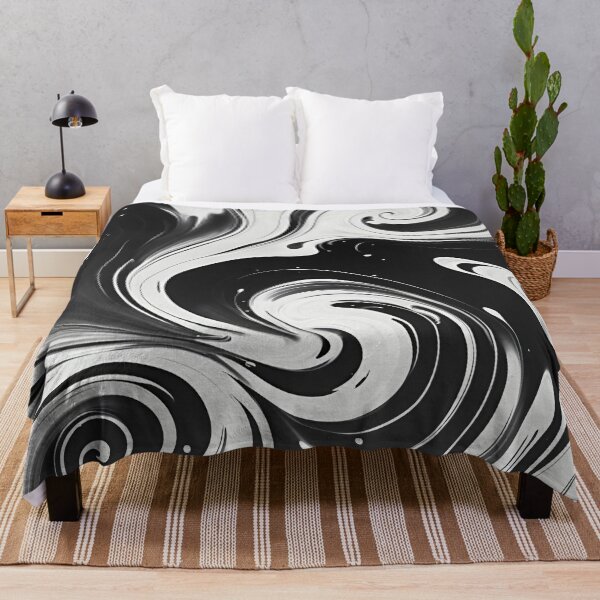 Item preview, Ink Swirls Acrylic Paint Swirls Black and White designed and sold by ObsidianDaz.