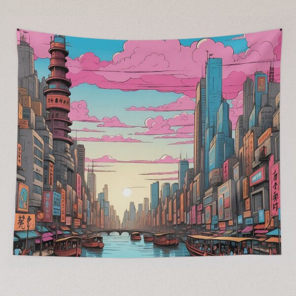 Item preview, Neon Twilight: Canal Reflections in a Dream City designed and sold by ArtComixHaven.