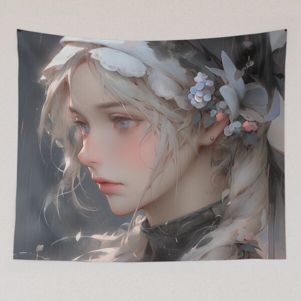 Item preview, Delicate Floral Ethereal Maiden Anime Girl designed and sold by bubblegoth.