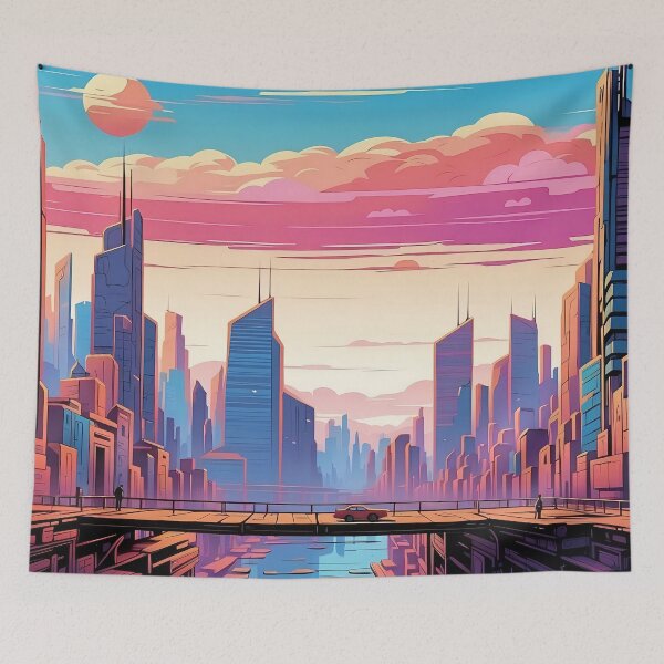 Item preview, Mars Sunset Urban Dreams Amidst Neon Lights designed and sold by ArtComixHaven.