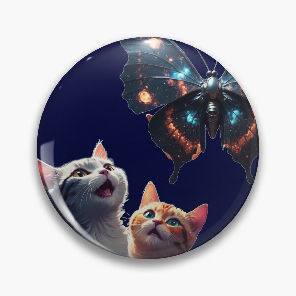 Artikelvorschau, Zwei Katzen schauen in den Weltraumschmetterling entworfen und verkauft von RayAndDice.