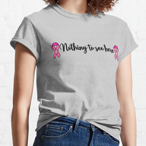 Premium Photo  Smiling positive young woman with t-shirt depicting  awareness for breast cancer. mastectomy concept