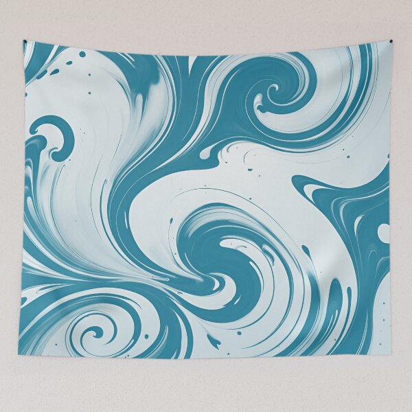 Item preview, Ink Swirls | Teal Acrylic Paint Swirls  designed and sold by ObsidianDaz.
