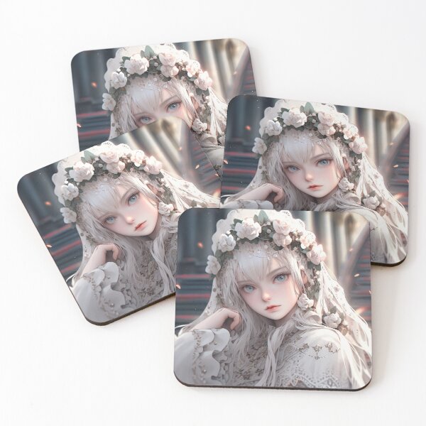 Item preview, White Roses Bridal Fantasy Anime Girl designed and sold by bubblegoth.