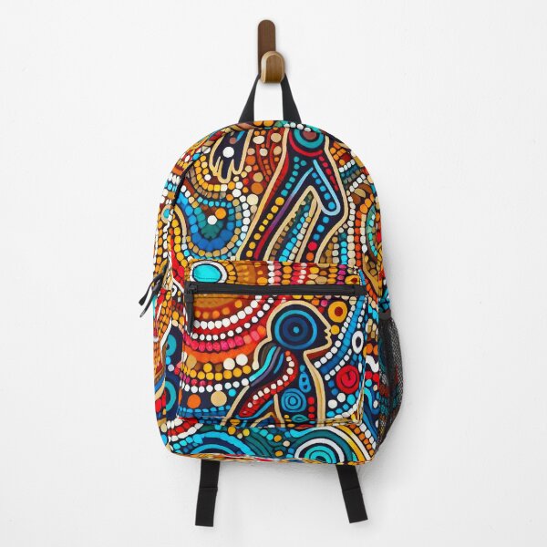Item preview, Traditional Aboriginal dot art with walking man designed and sold by EdgyEdgeArt.