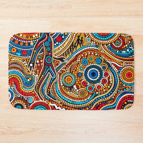 Item preview, Traditional Aboriginal dot art with walking man designed and sold by EdgyEdgeArt.