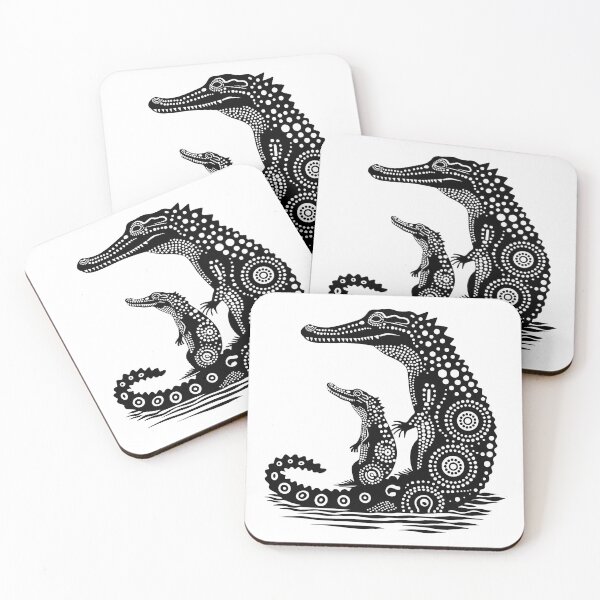 Aperçu de l'œuvre Crocodile aborigène australien Dot Art créée et vendue par AboriginalAdorn.
