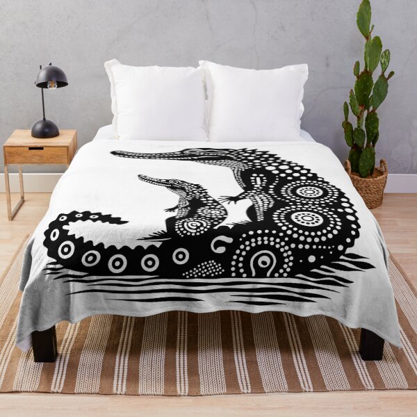 Aperçu de l'œuvre Crocodile aborigène australien Dot Art créée et vendue par AboriginalAdorn.