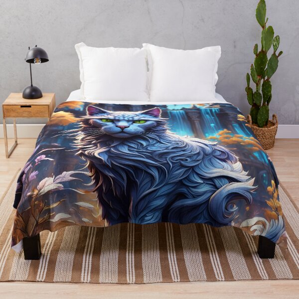 Item preview, A Wild Cat Near a Waterfall Building in Nature designed and sold by MoriFantasy.