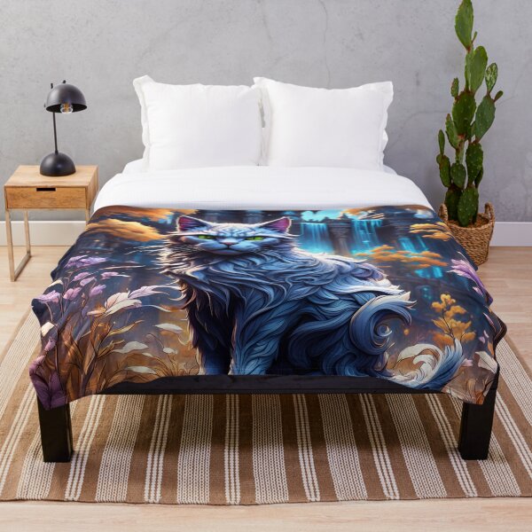 Item preview, A Wild Cat Near a Waterfall Building in Nature designed and sold by MoriFantasy.