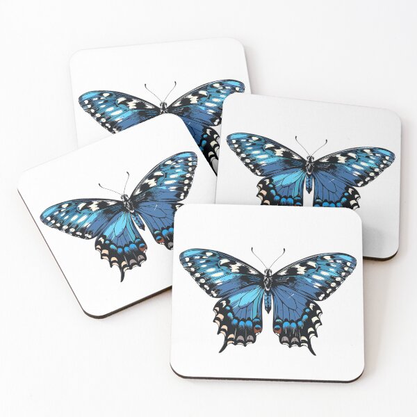 Item preview, Majestic Blue Swallowtail Butterfly Illustration designed and sold by prehistoricco.