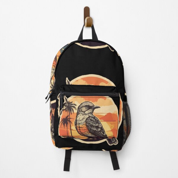 Item preview, Vintage Retro Sunset Mockingbird Wild Bird Nerd Enthusiast Illustration Design designed and sold by Imma4art ⭐⭐⭐⭐⭐.