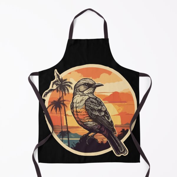 Item preview, Vintage Retro Sunset Mockingbird Wild Bird Nerd Enthusiast Illustration Design designed and sold by Imma4art ⭐⭐⭐⭐⭐.