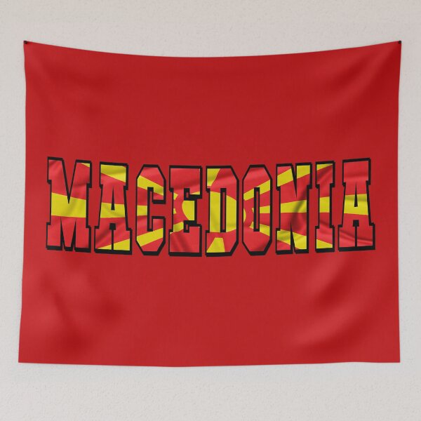Item preview, Macedonia Country Flag Typography designed and sold by TravelWish.