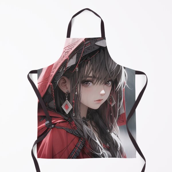 Item preview, Red Hooded Rain Soaked Anime Girl designed and sold by bubblegoth.