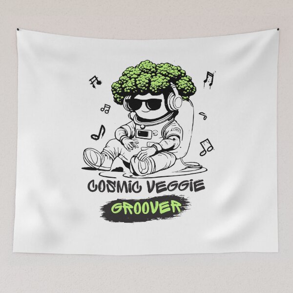 Item preview, Cosmic Veggie Groover Astronaut Broccoli designed and sold by TrueArtsStore.