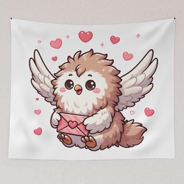 Item preview, Kawaii Fluffy Griffon With Love Letter designed and sold by CanvasCutie.