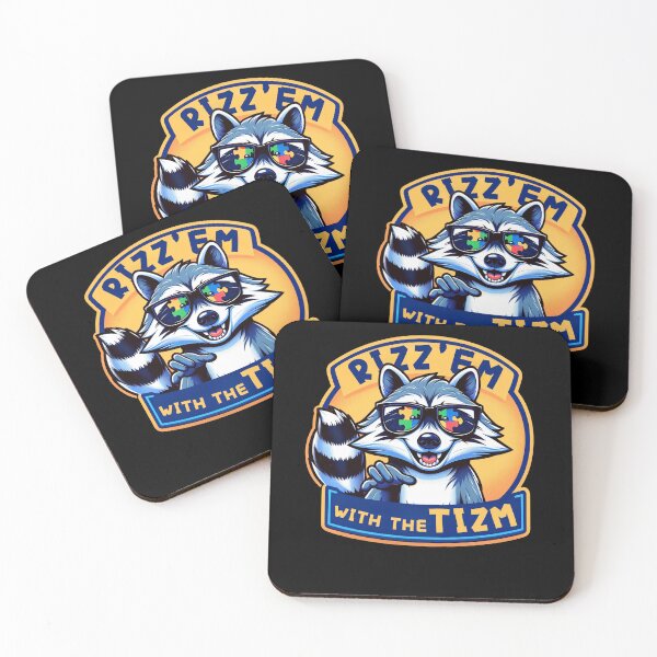 Item preview, Rizz Em With The Tism Raccoon Autism Awareness Raccoon Meme designed and sold by Chmielayka.