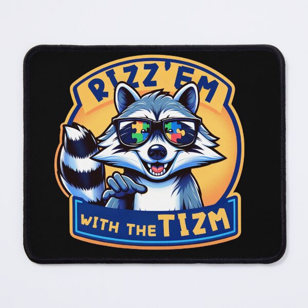 Item preview, Rizz Em With The Tism Raccoon Autism Awareness Raccoon Meme designed and sold by Chmielayka.