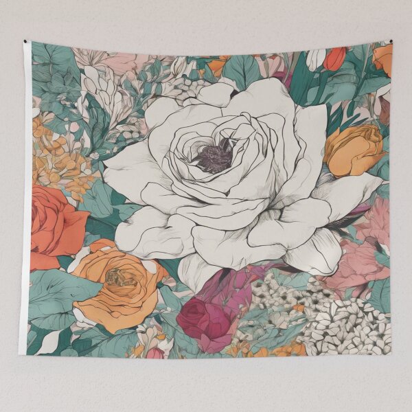 Item preview, Monochrome Majesty: A Floral Symphony in Black and White designed and sold by PetalPerfection.