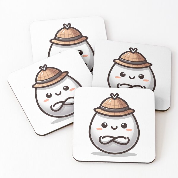 Item preview, Kawaii Egg With Arms Crossed Wearing A Detective Hat designed and sold by CanvasCutie.