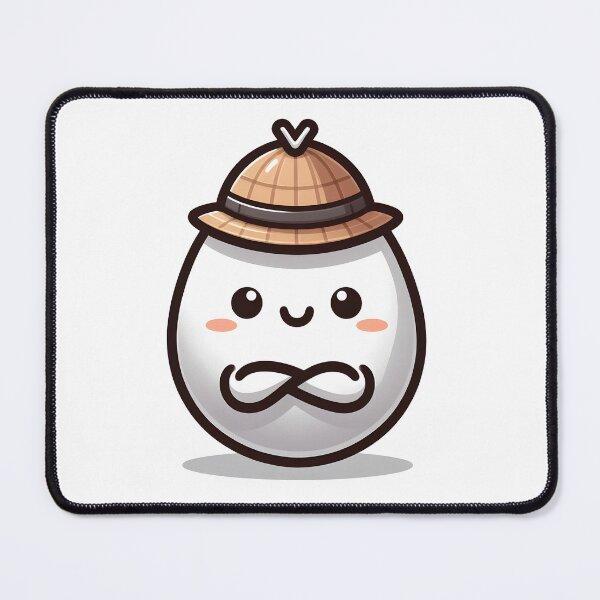 Item preview, Kawaii Egg With Arms Crossed Wearing A Detective Hat designed and sold by CanvasCutie.