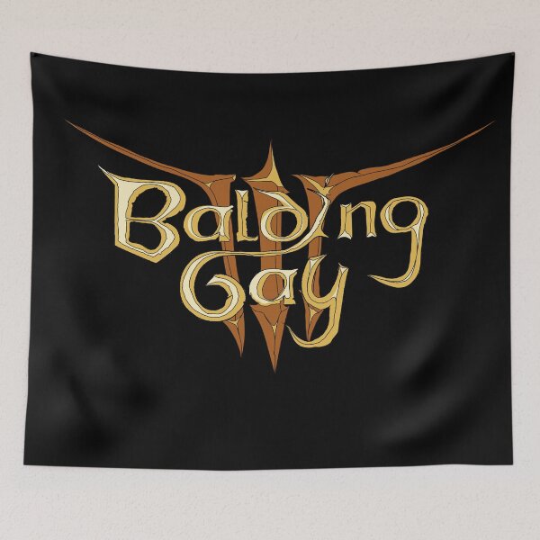 Artikelvorschau, Balding Gay (Baldur's Gate-Logo-Parodie) entworfen und verkauft von sixella-blue.
