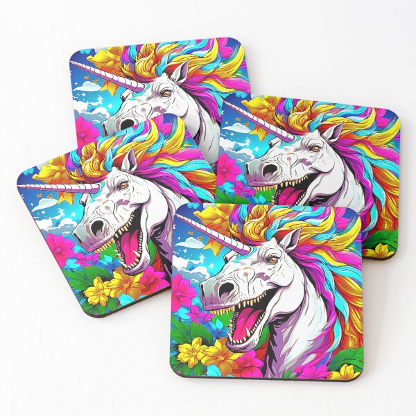Item preview, Psychedelic T-Rex Unicorn - Dinosaur Horse Neon UV Light designed and sold by Lososko.