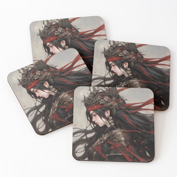 Item preview, Ancient Dark Red Warrior Queen Anime Girl designed and sold by bubblegoth.