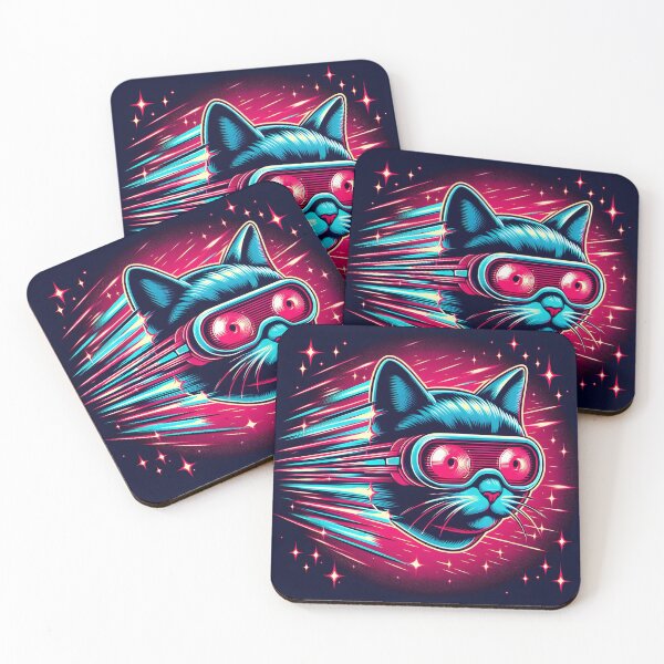 Item preview, Hyperspeed retro cat face designed and sold by Inkstorm-London.