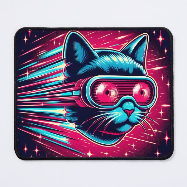 Item preview, Hyperspeed retro cat face designed and sold by Inkstorm-London.