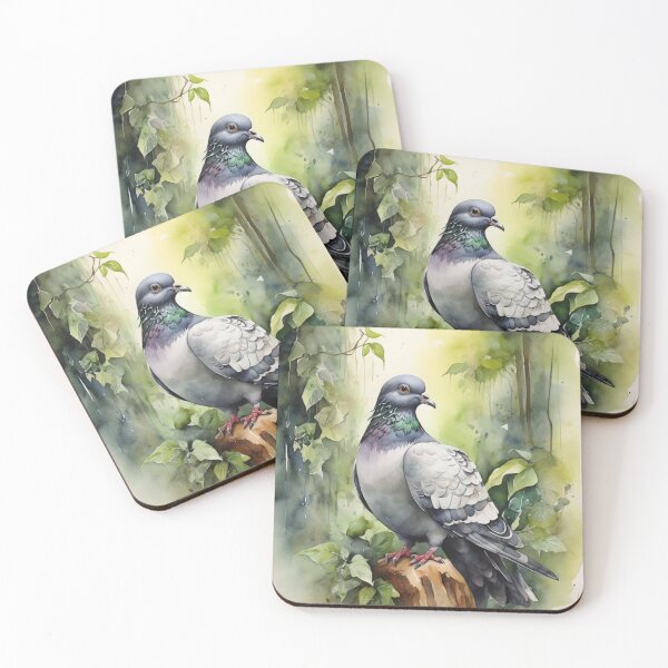 Item preview, Pigeon watercolor painting  designed and sold by shokA Design.