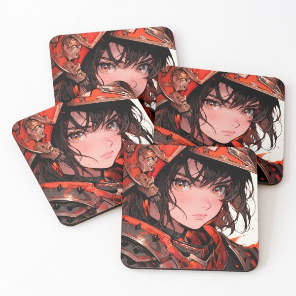 Item preview, Fierce Red Warrior Spirit Anime Girl designed and sold by bubblegoth.